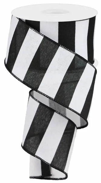 2.5" Wide Stripe: Black, White (10 Yards) RG01352WK