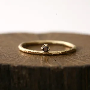 2mm black diamond textured ring
