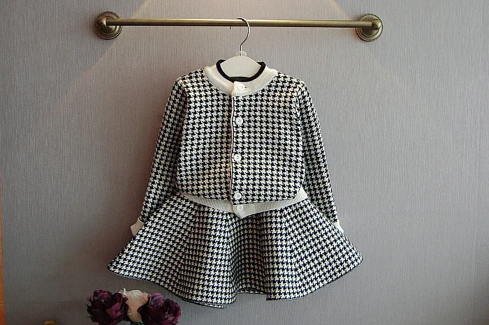2pc Cardi Checked Set
