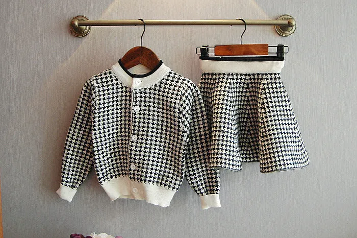 2pc Cardi Checked Set