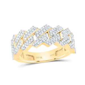 3/4CTW-DIA P1P2 CUBAN MENS RING SIZE 10