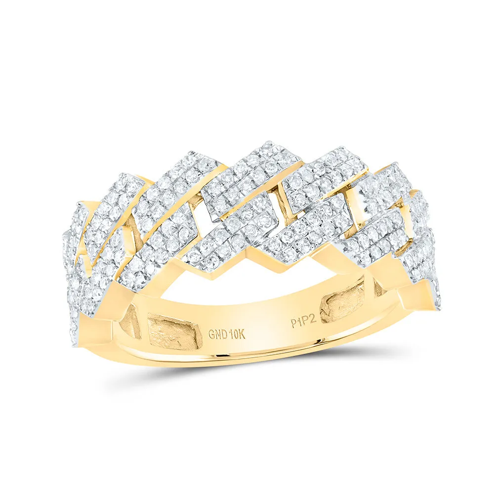 3/4CTW-DIA P1P2 CUBAN MENS RING SIZE 10