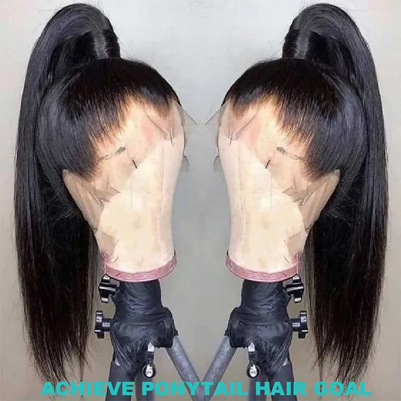 360 Lace Frontal Wig Hd Transparent Lace Straight Brazilian Human Hair 10A Hair Pre-Plucked With Baby Hair