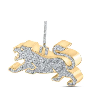 3CTW-DIA NK LION MENS CHARM