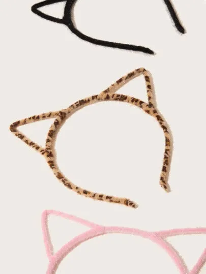 3pcs Cat Ear Decor Hair Hoop - Multicolor