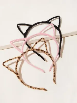 3pcs Cat Ear Decor Hair Hoop - Multicolor