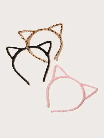 3pcs Cat Ear Decor Hair Hoop - Multicolor
