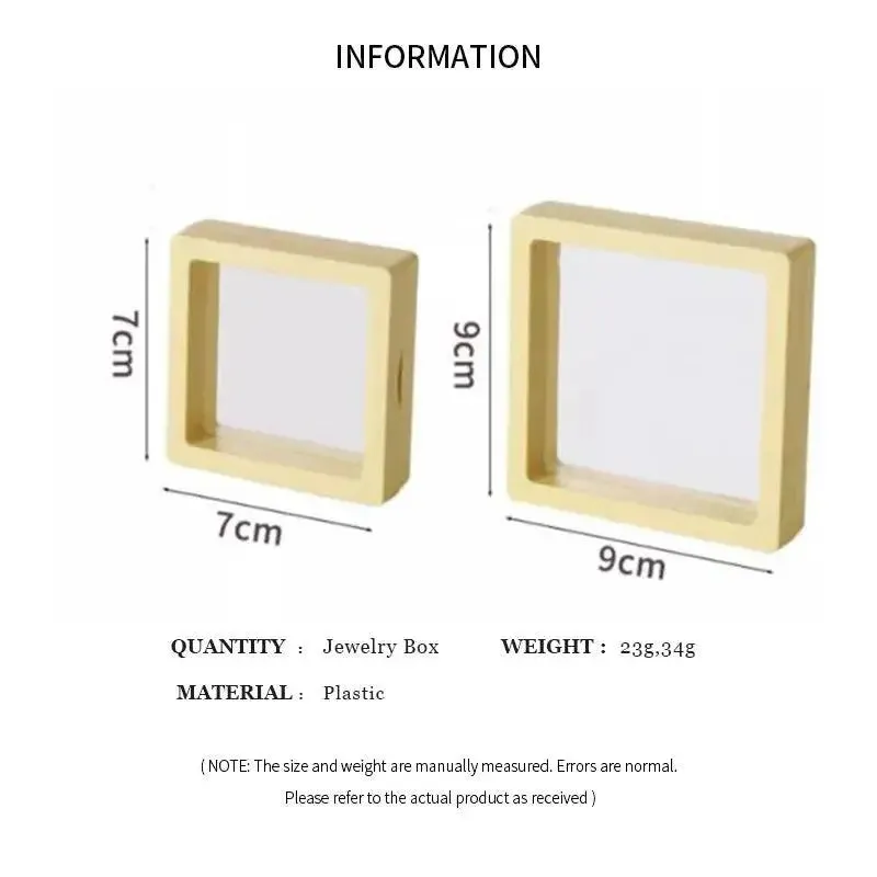 4 Pcs transparent Pe Film Travel Jewelry Storage Box Necklace Bracelet Ring Earrings Packaging Case Box Colorful Plastic Gift Box