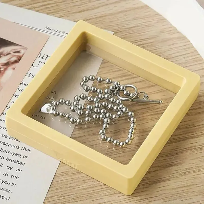 4 Pcs transparent Pe Film Travel Jewelry Storage Box Necklace Bracelet Ring Earrings Packaging Case Box Colorful Plastic Gift Box