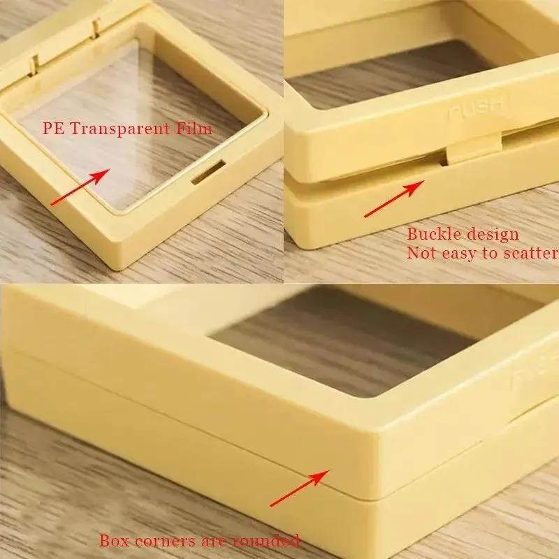 4 Pcs transparent Pe Film Travel Jewelry Storage Box Necklace Bracelet Ring Earrings Packaging Case Box Colorful Plastic Gift Box