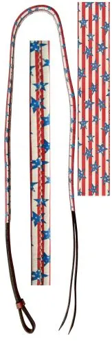 4ft Leather over & under with leather stars and stripes print overlay
