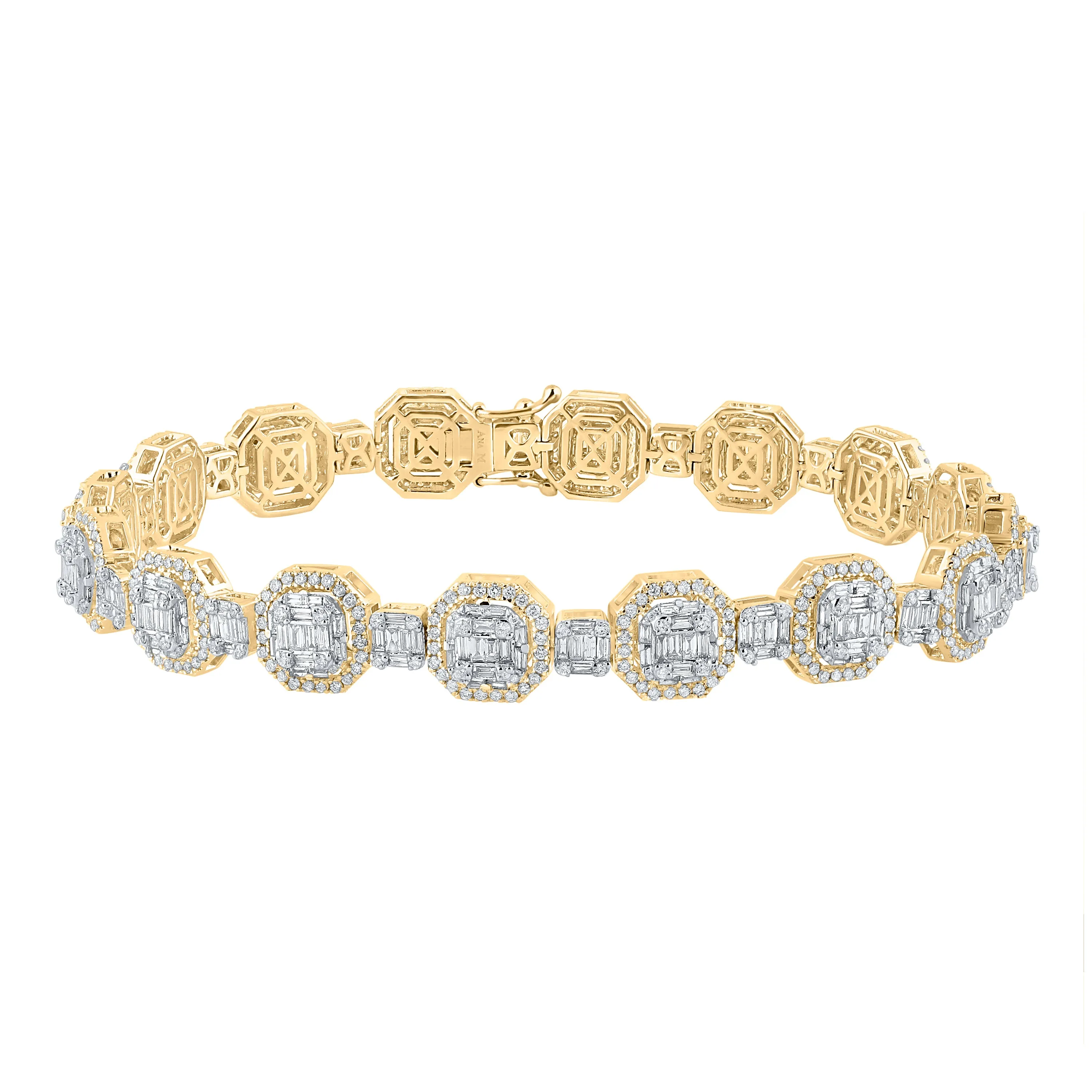 6 1/4CT-DIA ANA M  MENS BRACELET(9 INCH)
