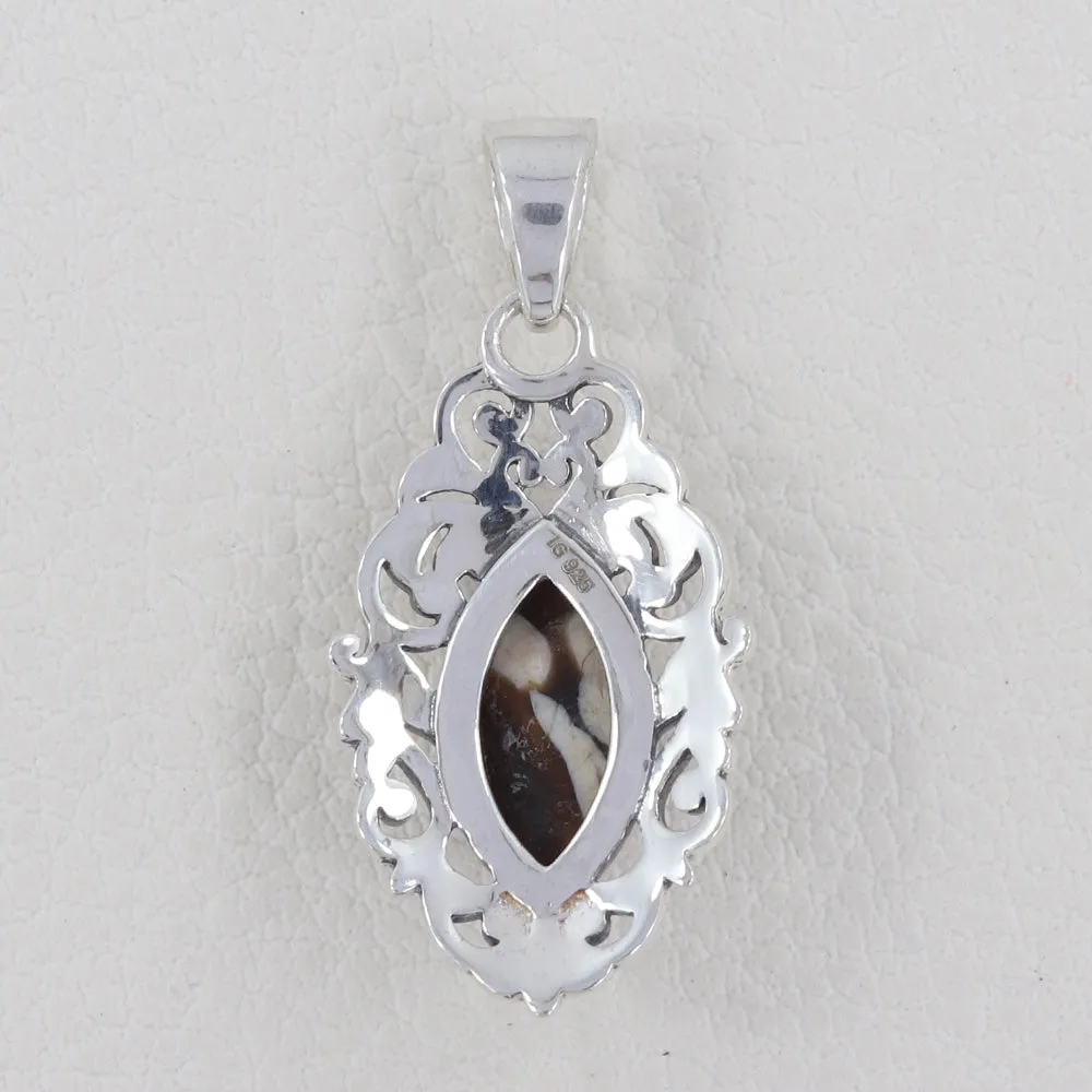 925 Silver Wood Jasper Designer Pendant