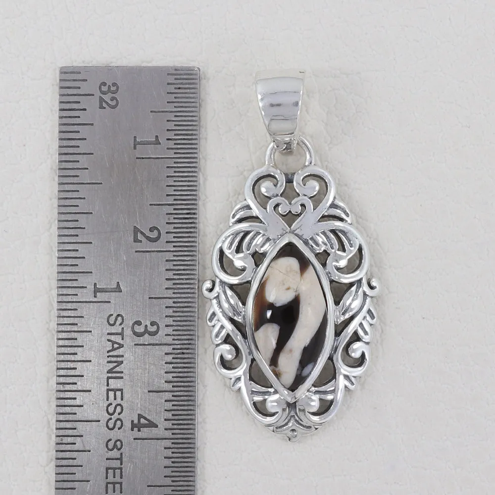 925 Silver Wood Jasper Designer Pendant