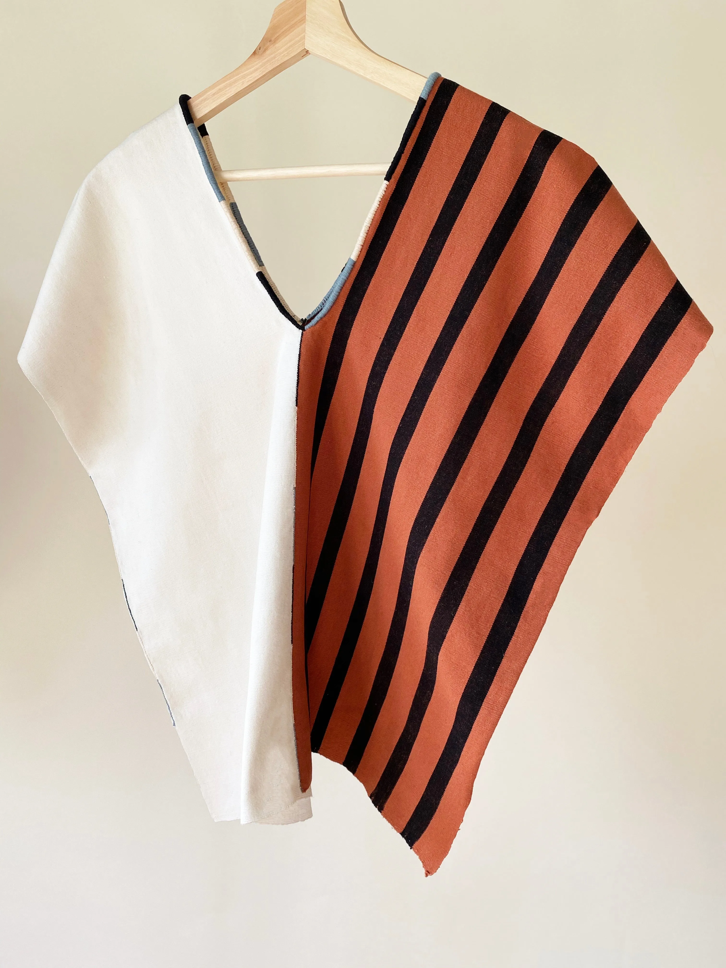 Agnes Top Tobacco/Black Stripes & Natural