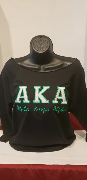 AKA 3/4 OFF THE SHOULDER SHIRT (Bold)Black