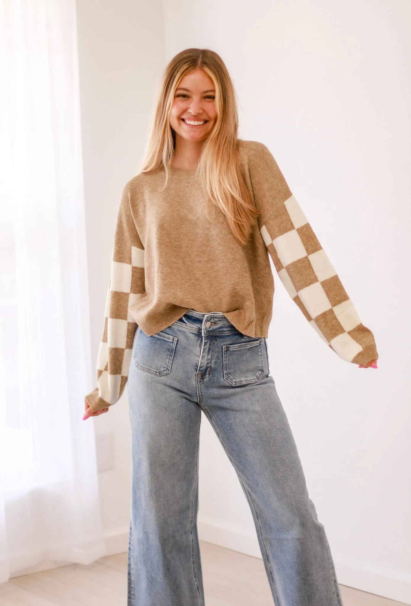 All Checked Out Lightweight Sweater
