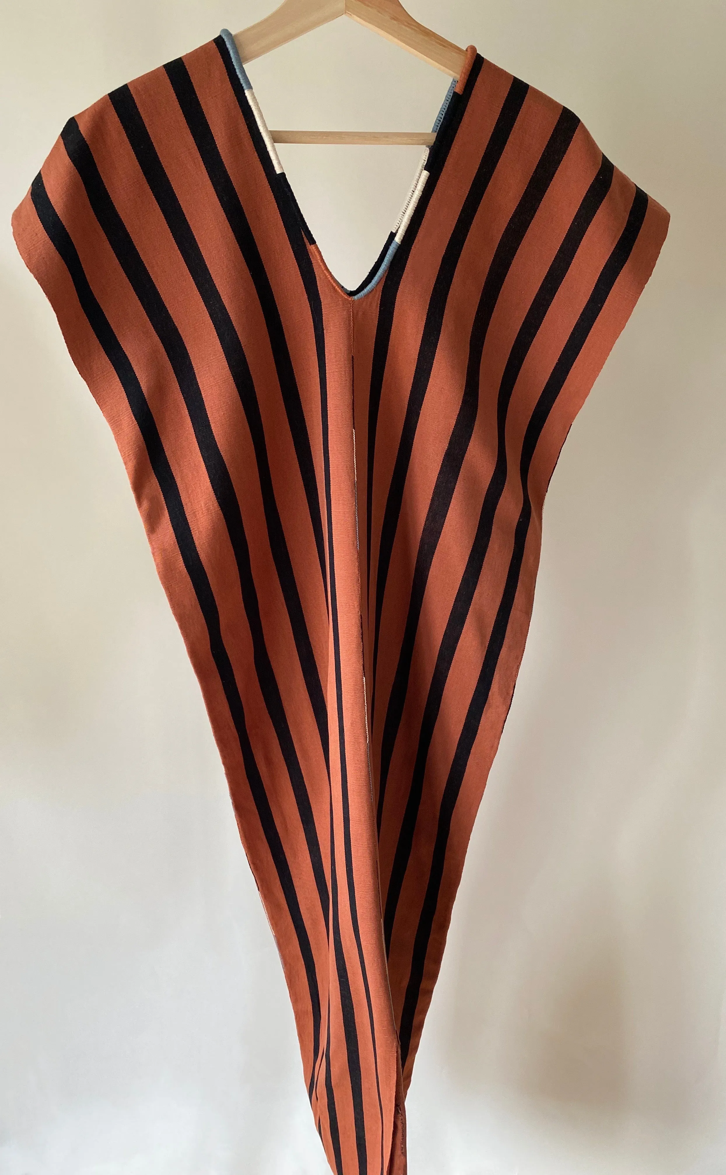 Alma Dress Tobacco & Black Stripe