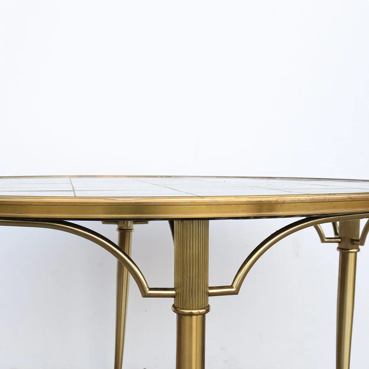 American William (Billy) Haines Brass and Marble Klismos Round Games Table