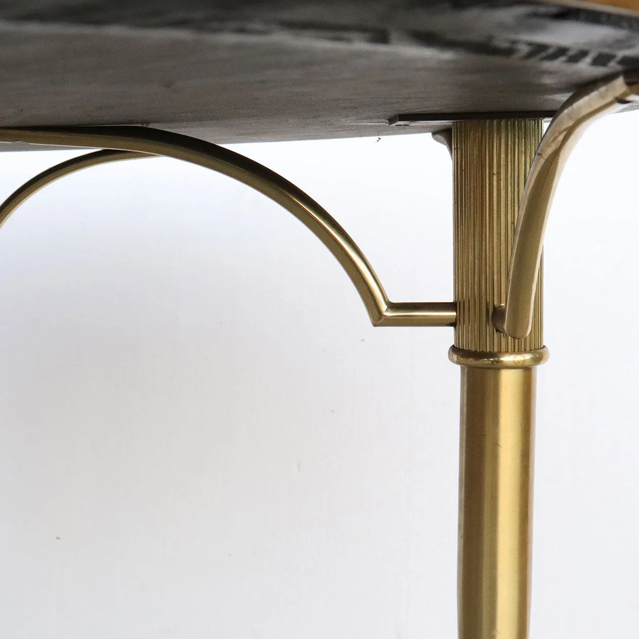 American William (Billy) Haines Brass and Marble Klismos Round Games Table