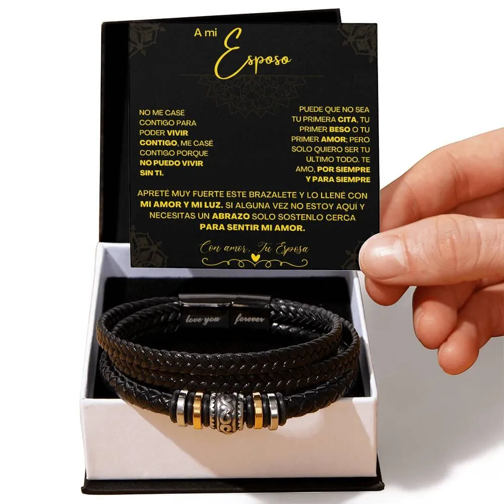 Amor Infinito: Pulsera Grabada 'Te Amo Siempre' - El Regalo Perfecto de una Esposa a su Esposo