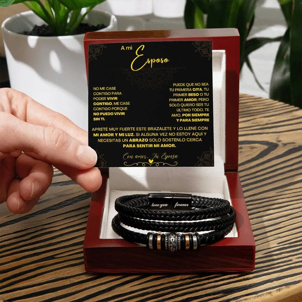 Amor Infinito: Pulsera Grabada 'Te Amo Siempre' - El Regalo Perfecto de una Esposa a su Esposo