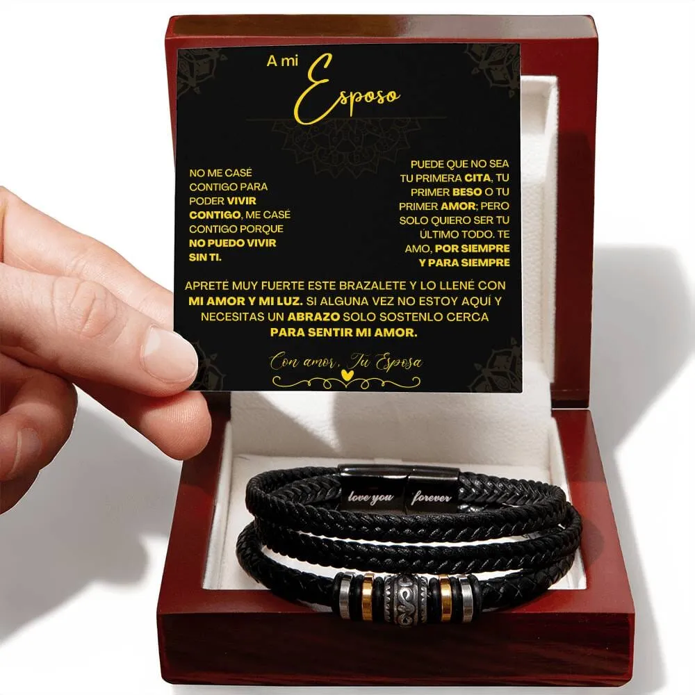 Amor Infinito: Pulsera Grabada 'Te Amo Siempre' - El Regalo Perfecto de una Esposa a su Esposo