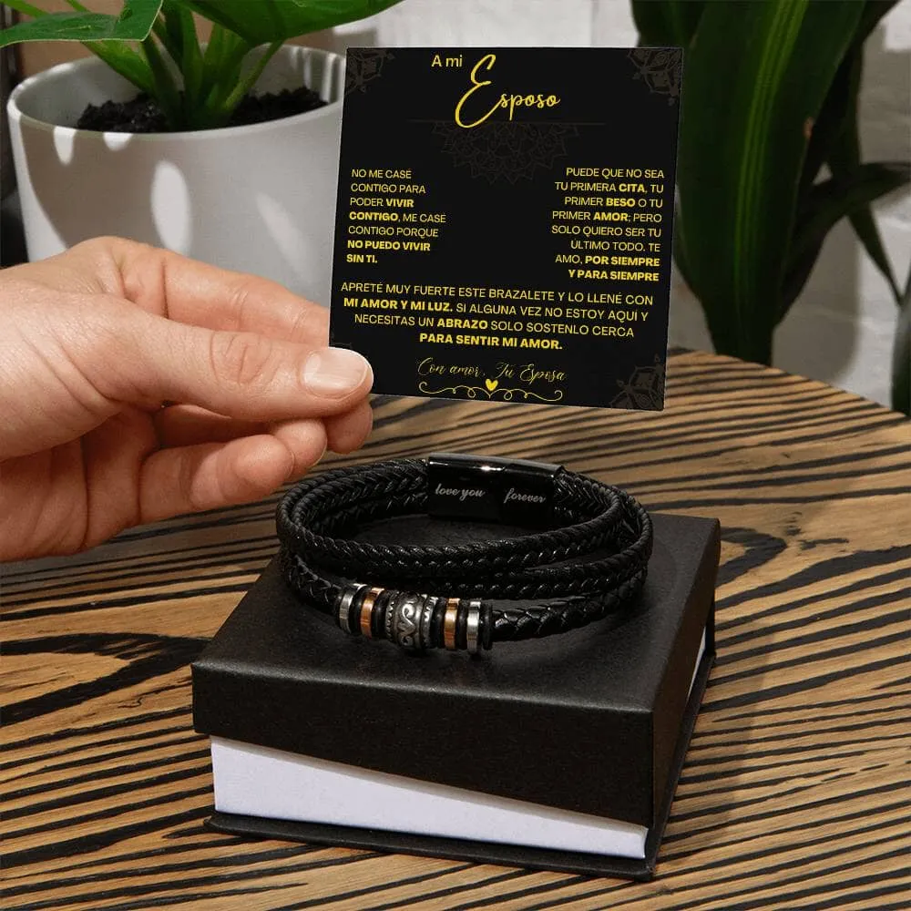 Amor Infinito: Pulsera Grabada 'Te Amo Siempre' - El Regalo Perfecto de una Esposa a su Esposo
