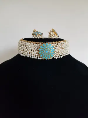 Aqua Ashwi Pearl Choker JV56