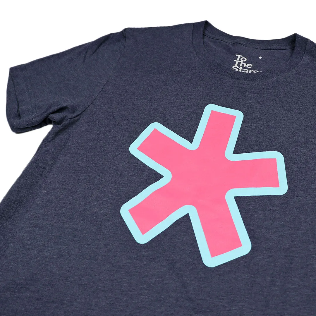 Asterisk Bold Outline T-Shirt Navy Heather