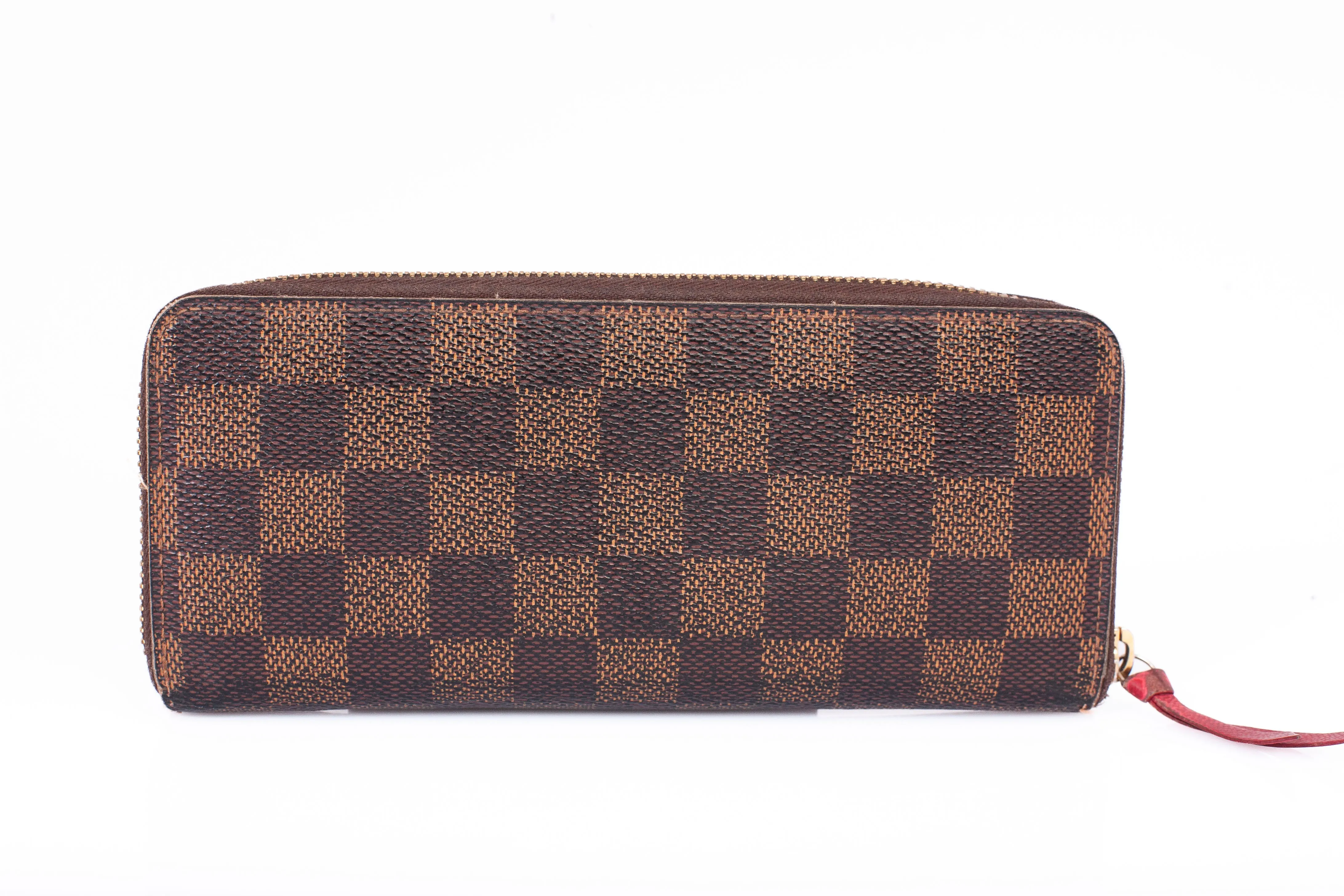 Authentic Louis Vuitton Damier Ebene Cherry Clemence Wallet