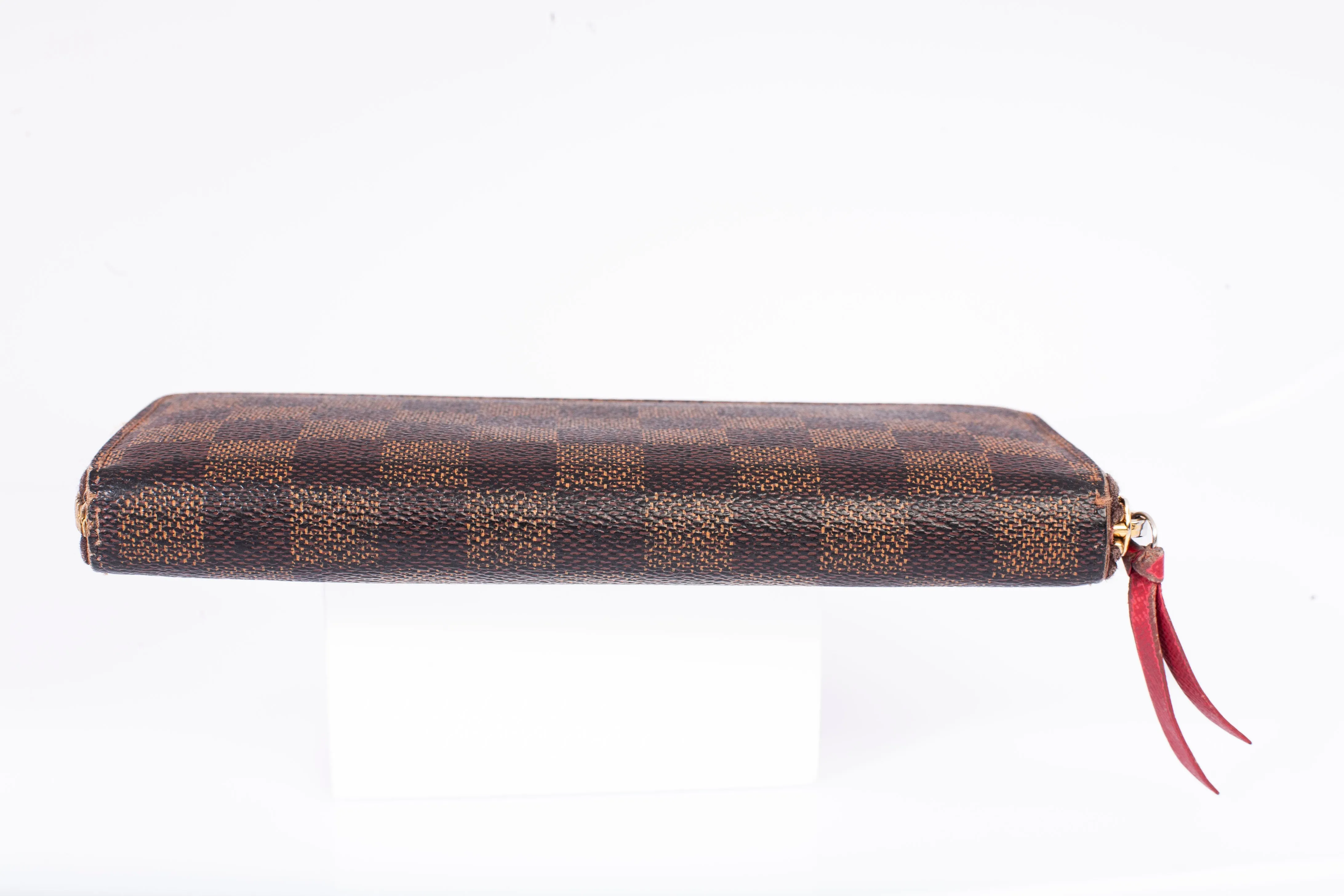 Authentic Louis Vuitton Damier Ebene Cherry Clemence Wallet