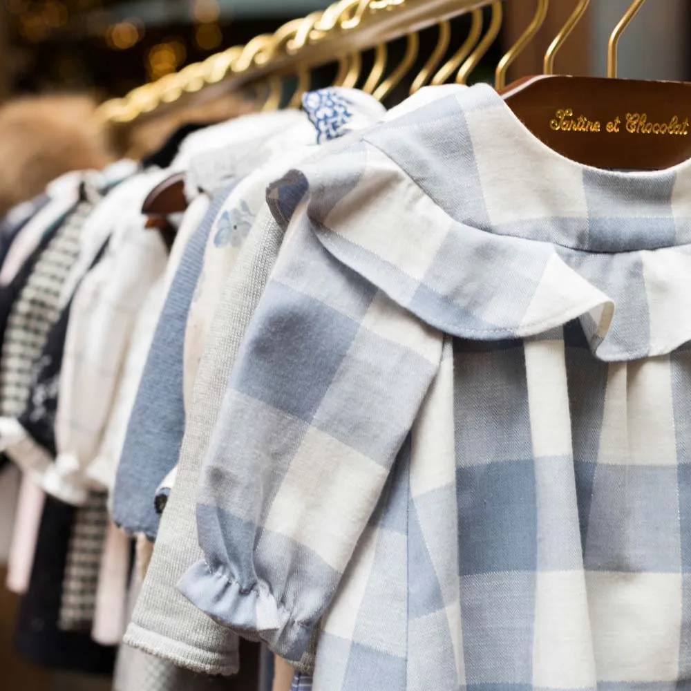 Baby Girls Cornflower Checked Dress