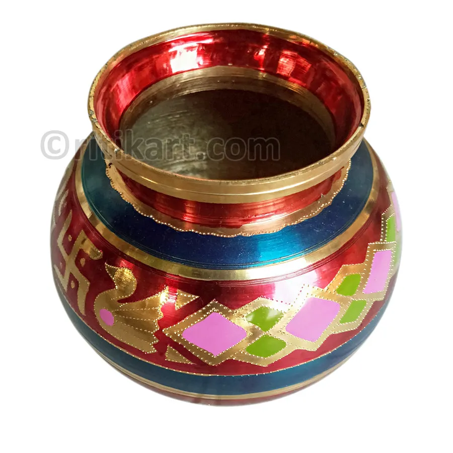 Balakati Brass Multicolor Designer Kalash