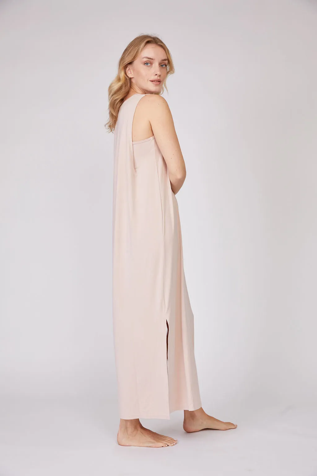 Bamboo Sleeveless Drape Dress