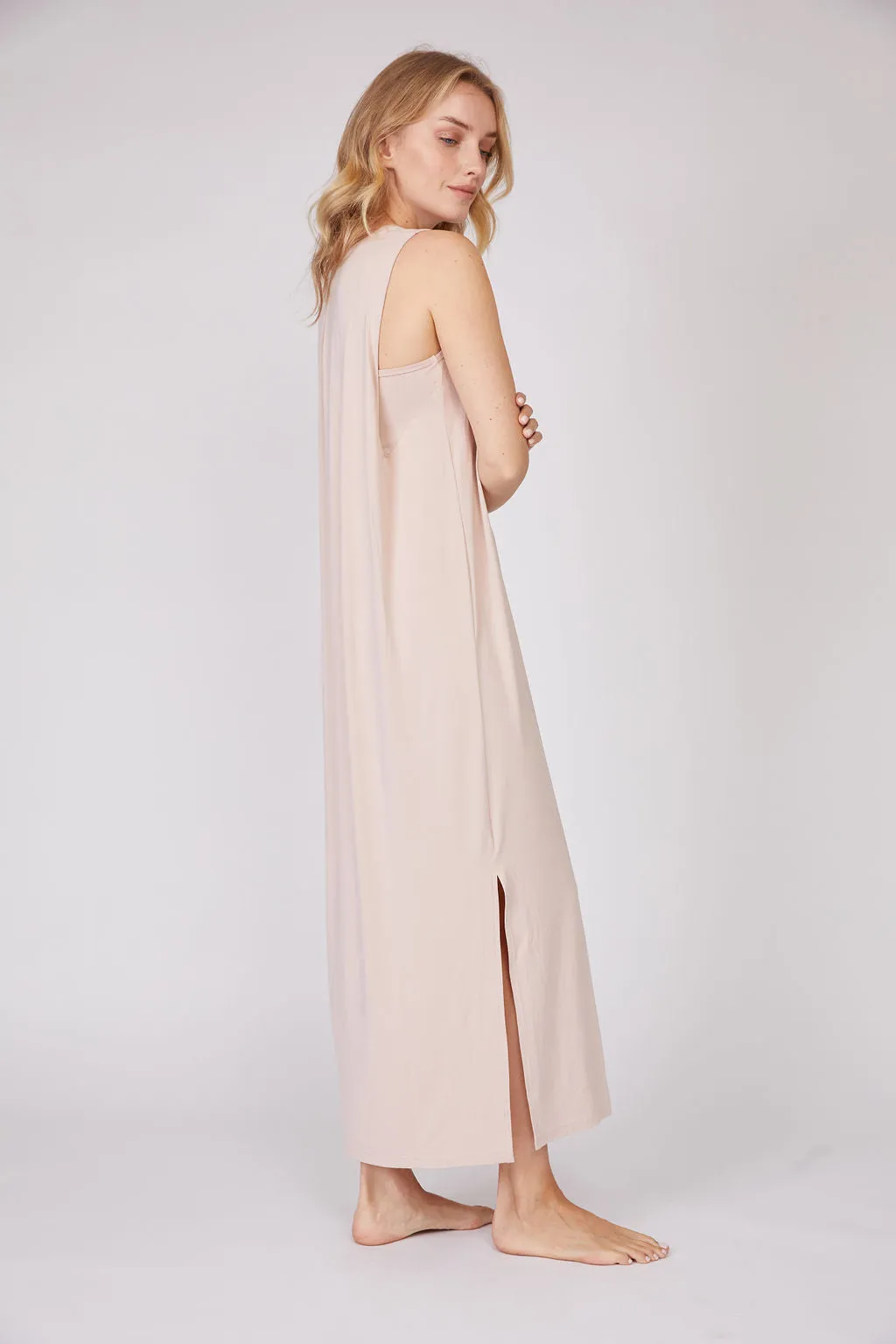 Bamboo Sleeveless Drape Dress