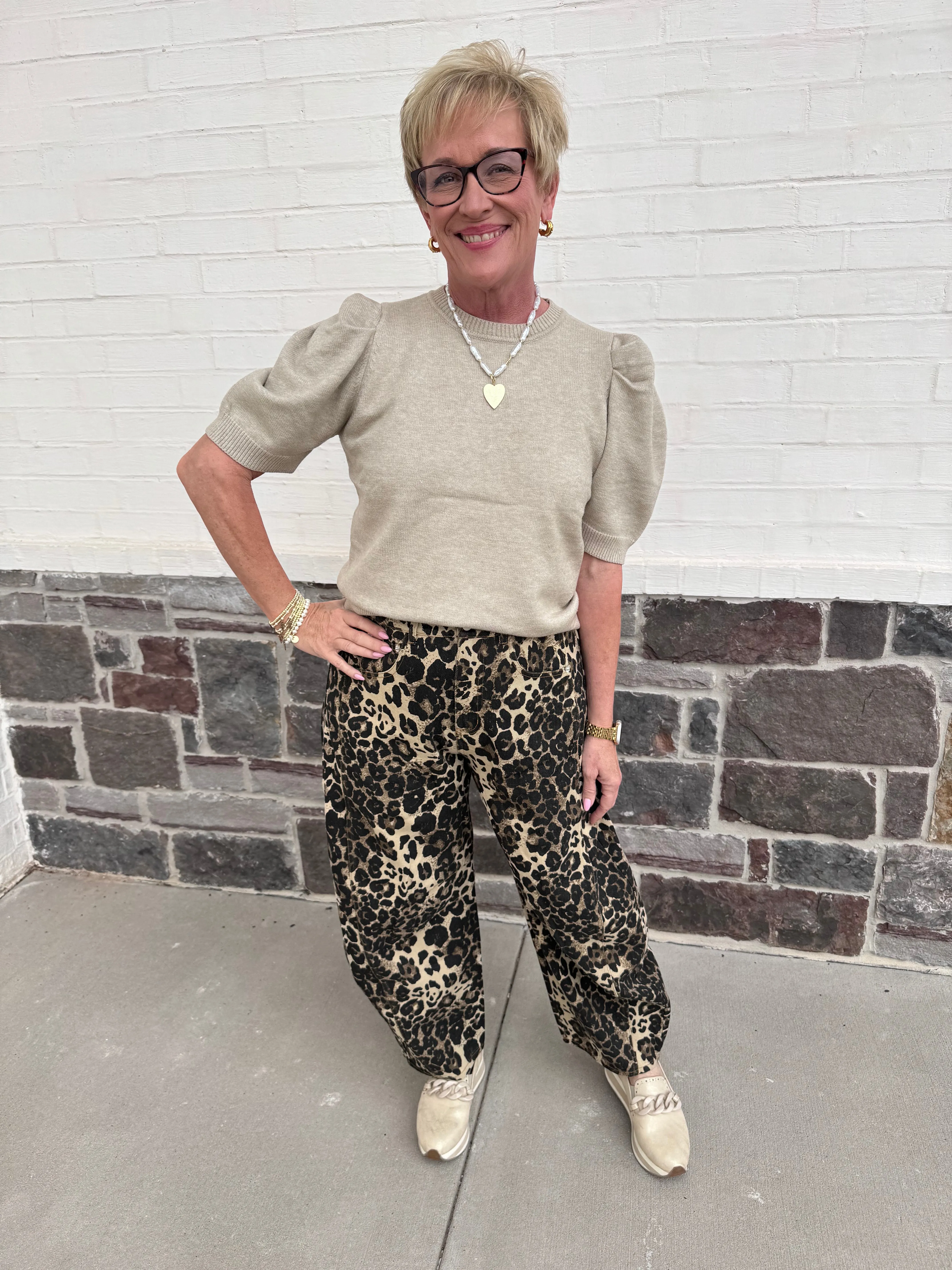 Be Bold Leopard Barrel Jean