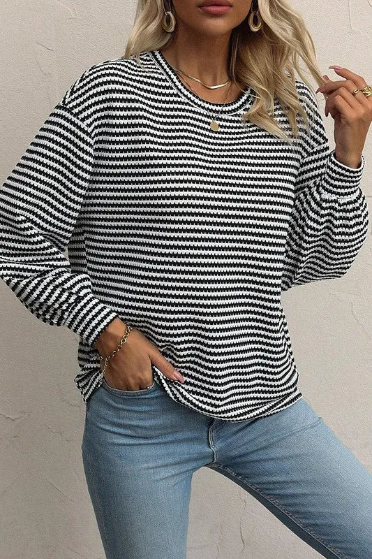 Beauty And Grace Striped Long Sleeve-2 Colors Available