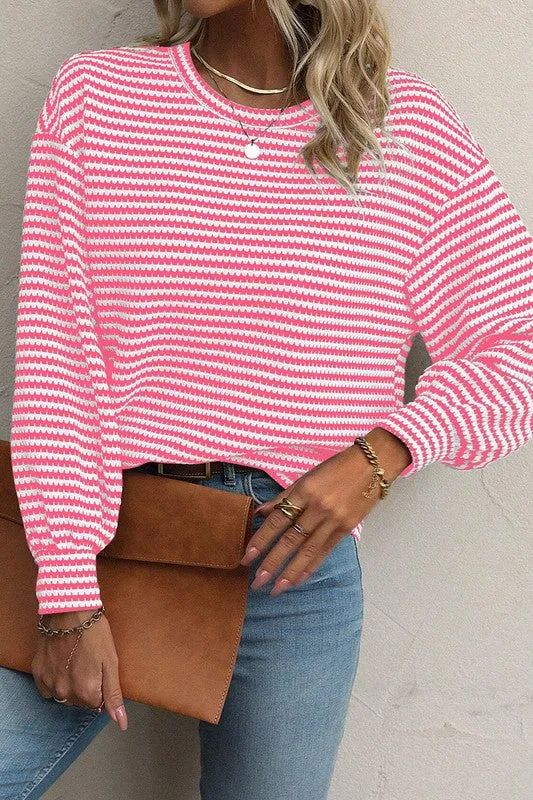 Beauty And Grace Striped Long Sleeve-2 Colors Available