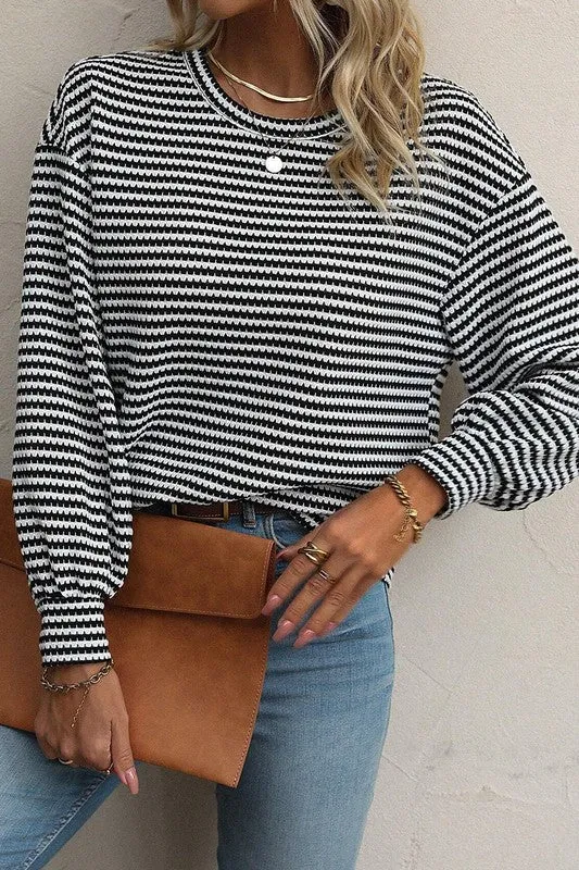 Beauty And Grace Striped Long Sleeve-2 Colors Available