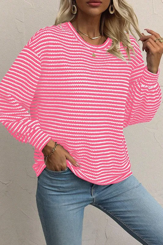 Beauty And Grace Striped Long Sleeve-2 Colors Available