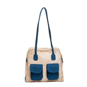 Beige Mesh "See Through"  Dog Carrier w/ Navy Canvas Trim