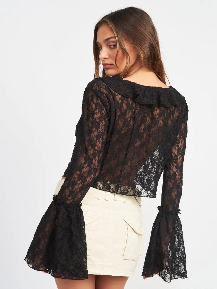 Bell Sleeve Lace Top