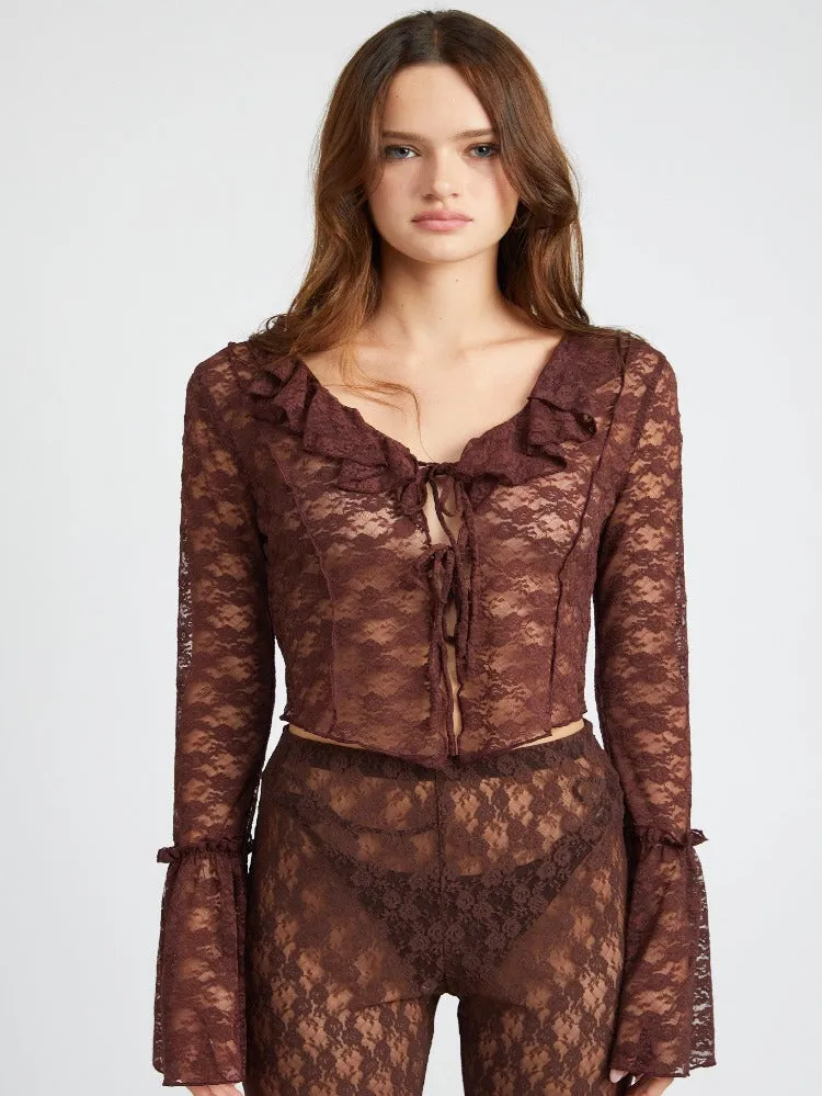 Bell Sleeve Lace Top