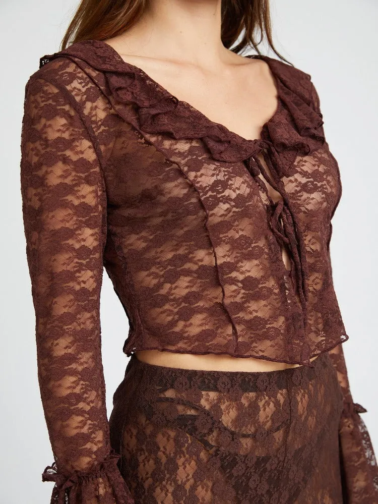 Bell Sleeve Lace Top