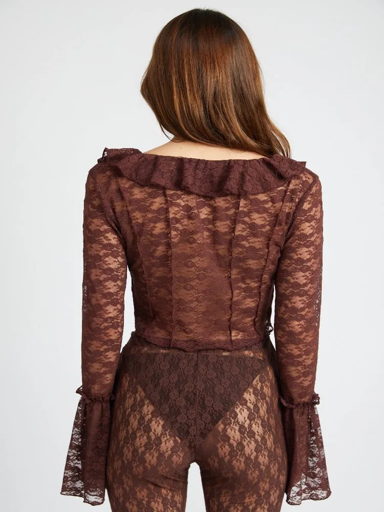 Bell Sleeve Lace Top
