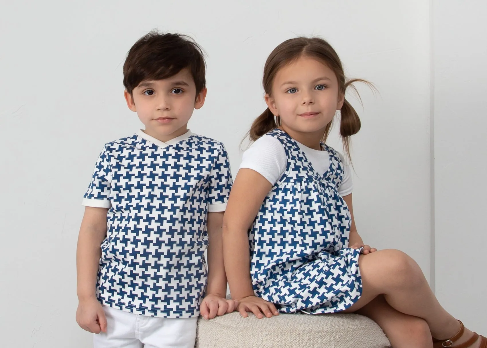 Bellou Indigo Checked Dress