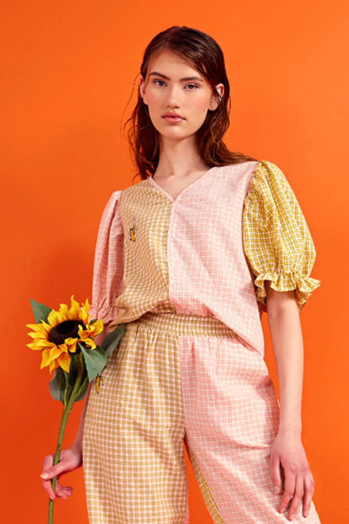 Bianca Top - Banana Checked