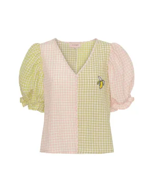 Bianca Top - Banana Checked