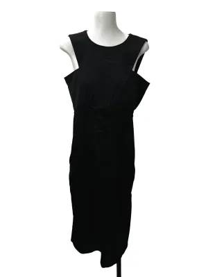 Black Asymmetric Midi Dress